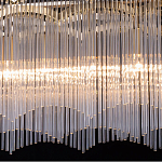 Люстра прямоугольная на цепях с прозрачными трубками и волнистым краем Nembus варинант исполнения - 6 | Loft Concept в Уфе