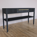 Дизайнерская Консоль с полкой и ящиком Primo Черный дуб варинант исполнения - 2 | Loft Concept в Уфе