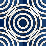 Дизайнерская плитка с узором Круги синяя варинант исполнения - 1 | Loft Concept в Уфе