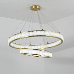 Люстра с 2-мя кольцами из натурального камня с регулируемыми плафонами Durability of Stone варинант исполнения - 4 | Loft Concept в Уфе