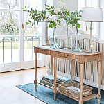 Деревянная консоль из массива дерева с двумя ящиками Oak Margery Provence Console Table варинант исполнения - 3 | Loft Concept в Уфе