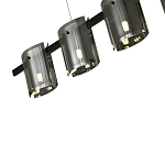 Подвесной светильник светодиодный с 5-ю цилиндрическими плафонами светло-серого цвета из стекла и стали Andrea Сhandelier Grey варинант исполнения - 2 | Loft Concept в Уфе