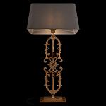 Настольная лампа на ажурном чугунном основании с тканевым серым абажуром Openwork Lamp варинант исполнения - 4 | Loft Concept в Уфе