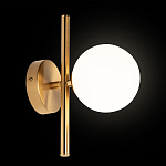 Бра с золотым основанием и белым плафоном в форме шара Bubble варинант исполнения - 2 | Loft Concept в Уфе