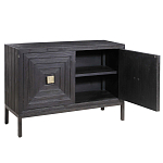 Тумба черная из дерева двухдверная Geometric Double Door Nightstand варинант исполнения - 1 | Loft Concept в Уфе