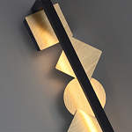 Бра вертикальное черного цвета с золотыми кругами и квадратами Gravyura варинант исполнения - 2 | Loft Concept в Уфе