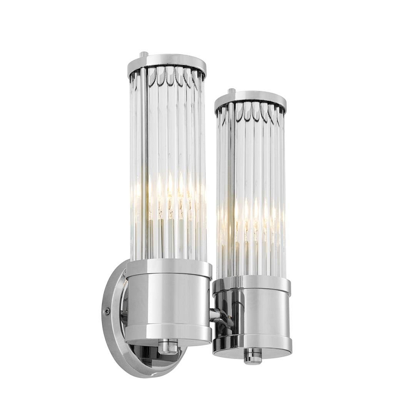 Бра Wall Lamp Claridges Dual Nickel Никель Прозрачное Стекло в Уфе | Loft Concept 