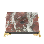 Подставка под шар квадратная из натурального камня Креноид на ножках Natural Stone Sphere Stands варинант исполнения - 1 | Loft Concept в Уфе