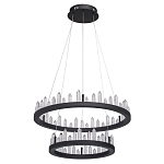 Люстра с двумя кольцами черного цвета с хрустальными элементами QUARTZ CRYSTAL варинант исполнения - 2 | Loft Concept в Уфе