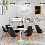 Стул с основой из пластика и мягким сиденьем Arvika Black варинант исполнения - 8 | Loft Concept в Уфе