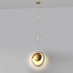 Подвесной светильник с бежевым текстурным кольцом и латунным шаром в центре Tactile  варинант исполнения - 5 | Loft Concept в Уфе