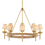 Люстра из кованого железа с отделкой плетеной веревкой и сусальным золотом Parisian Style варинант исполнения - 1 | Loft Concept в Уфе