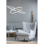 Люстра подвесная с двумя пересекающимися белыми светодиоидными кольцами Luke Lampco Tracer Lamp варинант исполнения - 10 | Loft Concept в Уфе