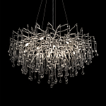 Люстра подвесная с прозрачными стеклянными подвесками в форме капель Диаметр 80 см Droplet Chandelier варинант исполнения - 8 | Loft Concept в Уфе