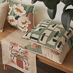 Подушка декоративная зеленого цвета с геометрическим рисунком Divine Abstractions варинант исполнения - 7 | Loft Concept в Уфе