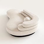 Диван Saint-Trope молочного цвета с обивкой букле  варинант исполнения - 1 | Loft Concept в Уфе