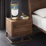 Прикроватный деревянный столик с 2-мя ящиками Moon Walnut Furniture варинант исполнения - 1 | Loft Concept в Уфе