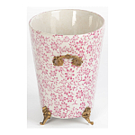 Кашпо из белого фарфора с розовым цветочным орнаментом Eden Garden варинант исполнения - 3 | Loft Concept в Уфе