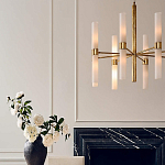 Люстра золотая с 16-ю тонкими цилиндрическими плафонами Shoulders варинант исполнения - 3 | Loft Concept в Уфе