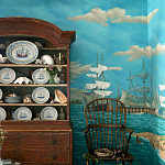 Обои ручная роспись Nantucket Crossing Brandt colourway on scenic paper варинант исполнения - 1 | Loft Concept в Уфе