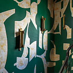 Обои ручная роспись в стиле Арт-деко Symphony Original colourway on Jade silk dupion варинант исполнения - 3 | Loft Concept в Уфе