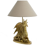 Настольная лампа с абажуром Дракон Golden Dragon Lamp Beige варинант исполнения - 1 | Loft Concept в Уфе