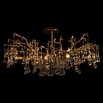Потолочная люстра в виде ветвей деревьев золотого цвета с прозрачными подвесками-каплями Droplet Chandelier варинант исполнения - 2 | Loft Concept в Уфе