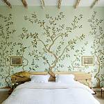 Обои ручная роспись Gustavian Garden Spring on white dyed paper варинант исполнения - 1 | Loft Concept в Уфе
