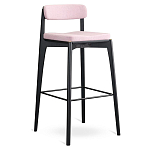 Барный стул из массива ясеня с обивкой из рогожки Elegant Ash Shape варинант исполнения - 1 | Loft Concept в Уфе