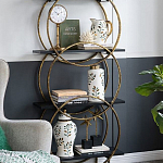 Ваза белая с крышкой с рисунком зеленых и золотых листьев 40 см Chinoiserie Ceramics варинант исполнения - 3 | Loft Concept в Уфе