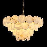 Люстра подвесная четырехъярусная с подвесками в форме дисков Cryptocrystalline Stone варинант исполнения - 2 | Loft Concept в Уфе