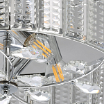 Люстра круглая на цепи цвета хром с прозрачными рельефными хрустальными пластинами Textured Glass Chandelier варинант исполнения - 4 | Loft Concept в Уфе