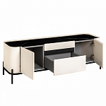 ТВ-тумба белая с чёрной столешницей с 2-мя дверками и ящиком San Marco варинант исполнения - 2 | Loft Concept в Уфе