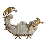 Чаша для фруктов из фарфора бронзовыми фигурками леопардов Eden Garden варинант исполнения - 3 | Loft Concept в Уфе