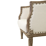 Кресло низкое с мягкой обивкой из льна на 4-х деревянных ножках Emile Armchair beige варинант исполнения - 4 | Loft Concept в Уфе