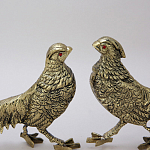 Статуэтка бронзовая пара Фазаны золотые Bronze Birds варинант исполнения - 3 | Loft Concept в Уфе