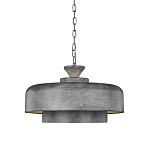 Подвесной светильник с массивным круглым стальным плафоном серого цвета в индустриальном стиле на цепи Feiss варинант исполнения - 1 | Loft Concept в Уфе