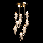 Люстра каскадная с 10-ю прозрачными плафонами Wave Line варинант исполнения - 3 | Loft Concept в Уфе