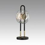 Настольная лампа черного цвета с круглым прозрачным стеклянным плафоном Virelia  варинант исполнения - 3 | Loft Concept в Уфе