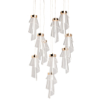 Люстра каскадная с 10-ю прозрачными плафонами Wave Line варинант исполнения - 1 | Loft Concept в Уфе