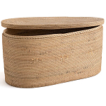 Плетеная овальная корзина с крышкой Shani Rattan Basket варинант исполнения - 2 | Loft Concept в Уфе