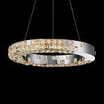 Люстра серебряная в форме кольца с мозаичным хрустальным оформлением Sparks of Crystal варинант исполнения - 2 | Loft Concept в Уфе