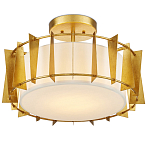 Потолочный светильник круглый с каркасом в форме треугольников и тканевым абажуром Brutal Light варинант исполнения - 3 | Loft Concept в Уфе