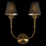 Бра с металлическим основанием бронзового цвета и 2-мя черными конусовидными абажурами Dignity варинант исполнения - 4 | Loft Concept в Уфе