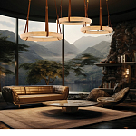 Люстра в форме обруча из натурального камня Minerals of Light варинант исполнения - 5 | Loft Concept в Уфе