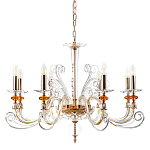 Люстра с 8-ю лампочками и изогнутыми прозрачными элементами из стекла Twisted Glass Candles Chandelier варинант исполнения - 1 | Loft Concept в Уфе