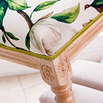 Банкетка из натурального бука золотистая с изображением птиц и цветов Blooming Bird варинант исполнения - 3 | Loft Concept в Уфе