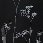 Обои ручная роспись Bamboo Argent on Pitch dyed silk варинант исполнения - 2 | Loft Concept в Уфе