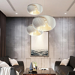 Подвесной светильник с белыми изящными декоративными лепестками Volumetric Petal Lamp варинант исполнения - 7 | Loft Concept в Уфе