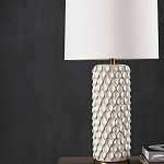 Настольная лампа покрытая лепестками белых цветов Fancy Calla Lily варинант исполнения - 3 | Loft Concept в Уфе